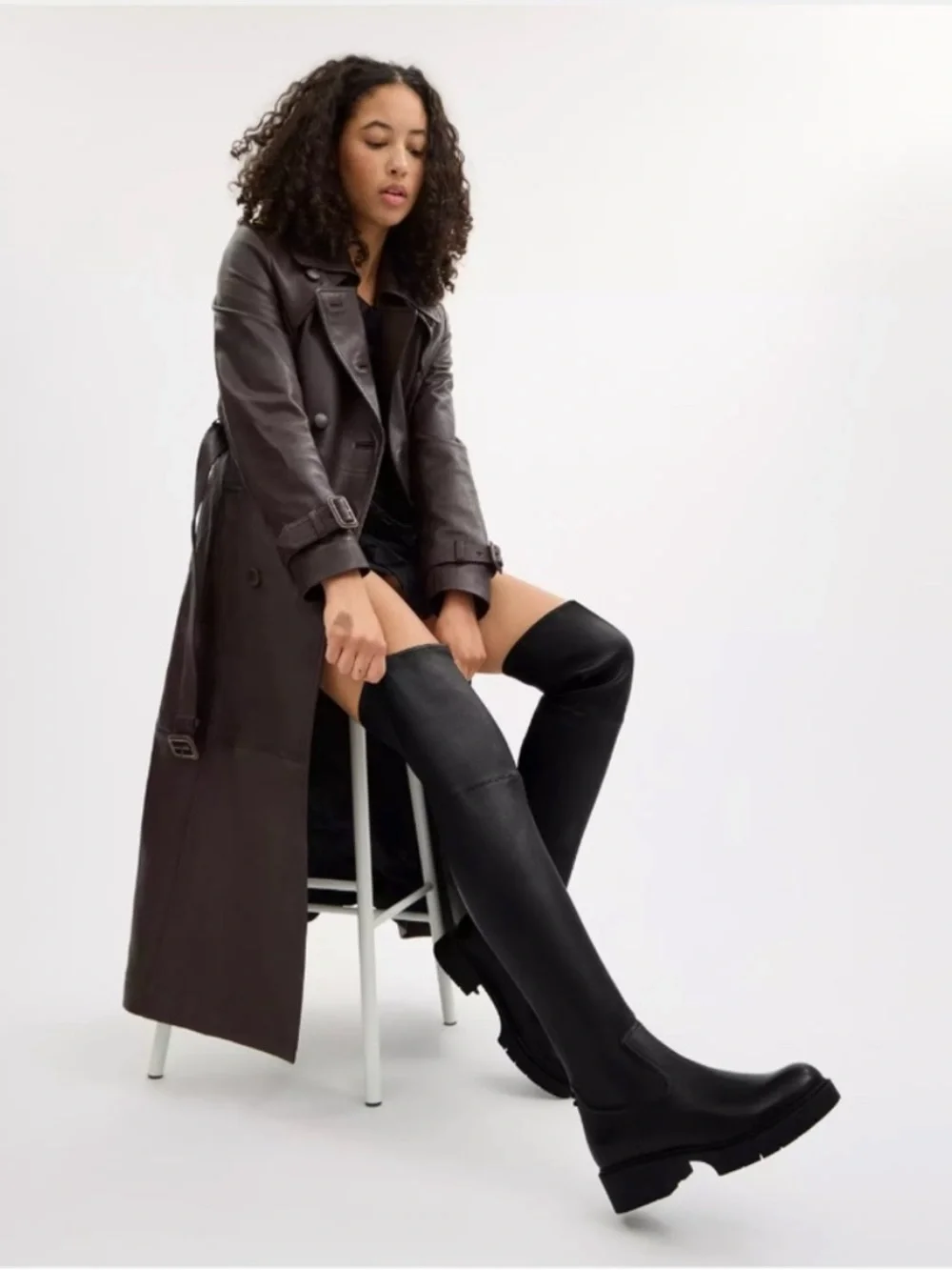 Coach Boots Lisa Over-The-Knee in Black Leather